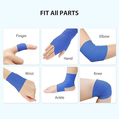Smiley Face Self Adhesive Bandage Wrap Animal Cohesive Bandage Self Adherent Wrap First Aid Tape for Dogs Cats Horses Birds & Wrist Healing Ankle Sprain 8 Rolls, 2 Inch in Saudi Arabia