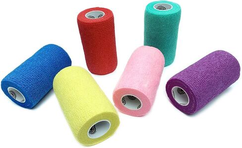 Vet Wrap Bulk 4", Vet Tape Wrap Bandages Assorted Colors (Pack of 6) in Saudi Arabia