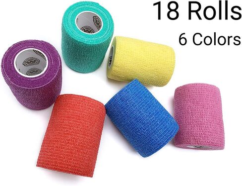 Vet Wrap Bulk 4", Vet Tape Wrap Bandages Assorted Colors (Pack of 6) in Saudi Arabia