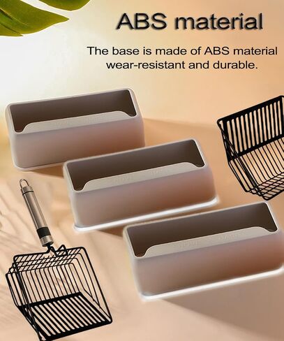 New Generation Strip Stainless Steel Litter Scoop with Organizer, Filters Fine Litter and Large Particles for Easy Cleaning and Storage (Black) in Saudi Arabia