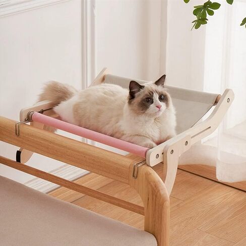 Long-Lasting & Stable Cat Bedside Perch,Easy to Assemble and Use Cat Windowsill Bed,Making The Most of Space,Chair Back or Drawer Perch for Cat in Kuwait
