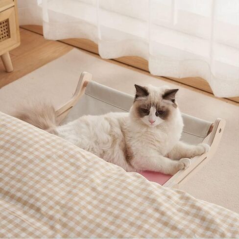 Long-Lasting & Stable Cat Bedside Perch,Easy to Assemble and Use Cat Windowsill Bed,Making The Most of Space,Chair Back or Drawer Perch for Cat in Kuwait