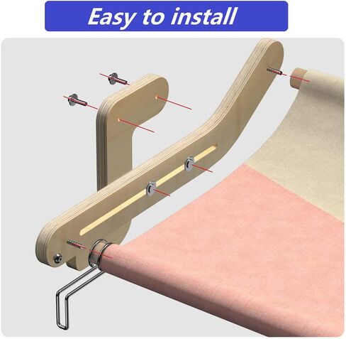 Long-Lasting & Stable Cat Bedside Perch,Easy to Assemble and Use Cat Windowsill Bed,Making The Most of Space,Chair Back or Drawer Perch for Cat in Kuwait