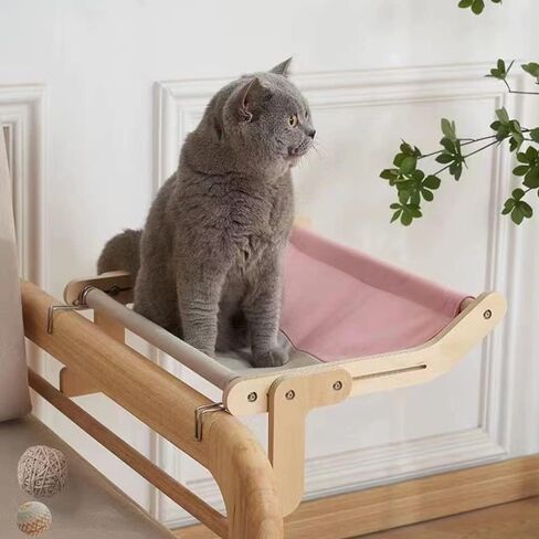 Long-Lasting & Stable Cat Bedside Perch,Easy to Assemble and Use Cat Windowsill Bed,Making The Most of Space,Chair Back or Drawer Perch for Cat in Kuwait