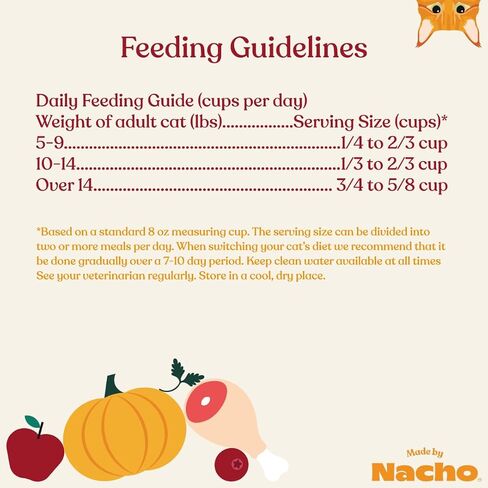 Made by Nacho Bone Broth Infused Dry Cat Kibble - Digestive Support, Cage-Free Turkey and Pumpkin - Premium Grain-Friendly Cat Food 4lb Bag, Limited Ingredients in Saudi Arabia