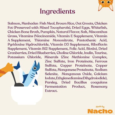 Made by Nacho Bone Broth Infused Dry Cat Kibble - Digestive Support, Cage-Free Turkey and Pumpkin - Premium Grain-Friendly Cat Food 4lb Bag, Limited Ingredients in Saudi Arabia