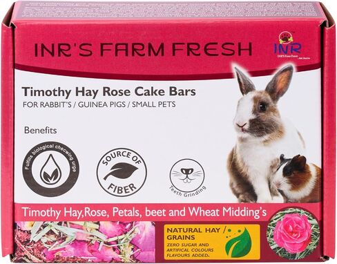 INR's Farm Fresh Timothy Hay Rose Cake Bars - 150Gms Pack in Saudi Arabia