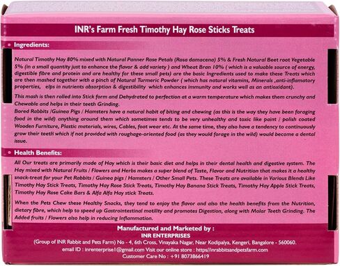 INR's Farm Fresh Timothy Hay Rose Cake Bars - 150Gms Pack in Saudi Arabia