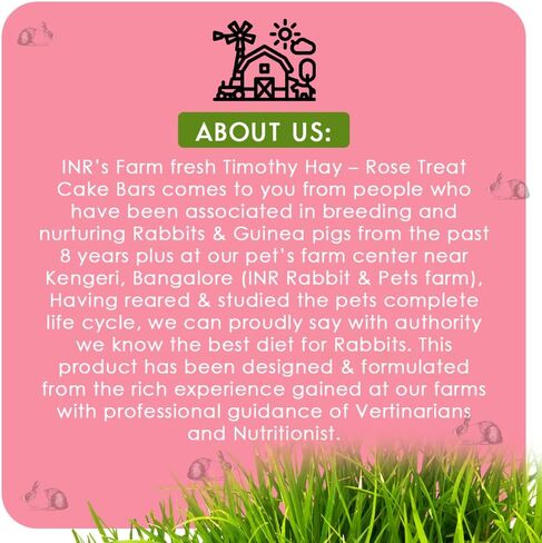 INR's Farm Fresh Timothy Hay Rose Cake Bars - 150Gms Pack in Saudi Arabia