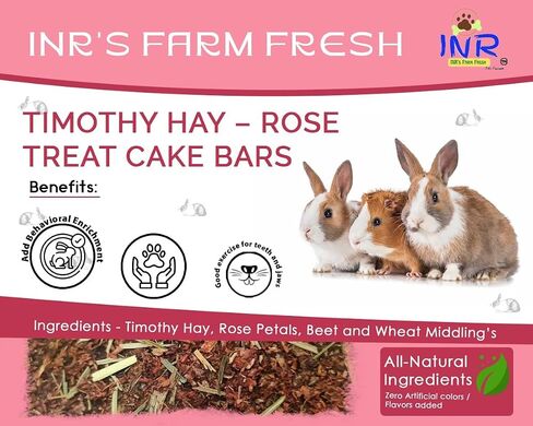 INR's Farm Fresh Timothy Hay Rose Cake Bars - 150Gms Pack in Saudi Arabia