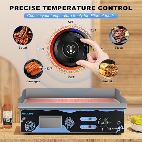 22 Inch Commercial Electric Griddle, Countertop Griddle with Non-stick Flat Top Grill, Stainless Steel Kitchen 2500W Electric Griddle for Home or Restaurant in Saudi Arabia