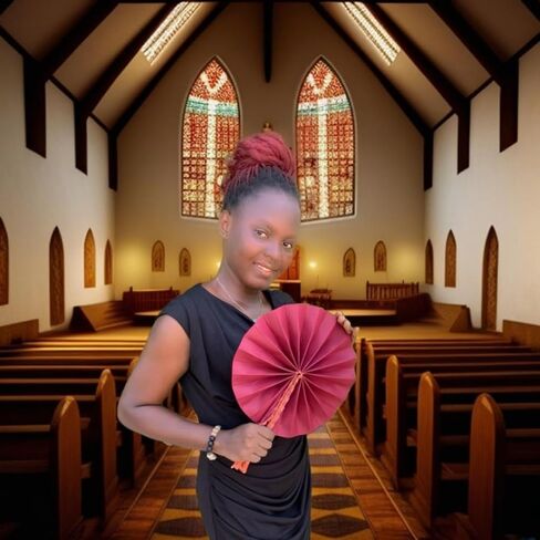 African Folding Fan - Church, TV, and Sports Handheld Fan - Perfect for Summer Breeze (Black) in Saudi Arabia