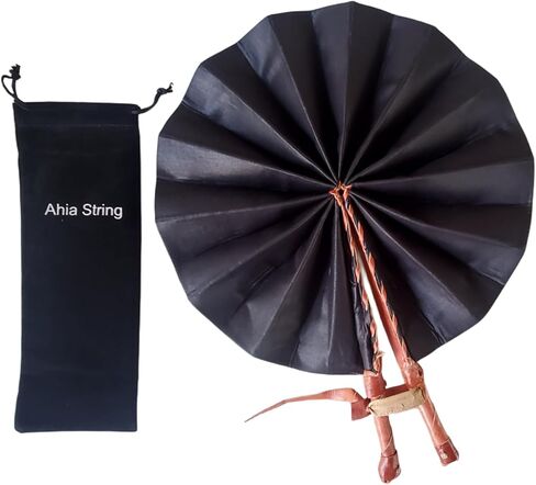 African Folding Fan - Church, TV, and Sports Handheld Fan - Perfect for Summer Breeze (Black) in Saudi Arabia