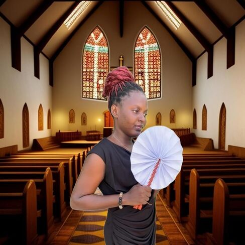 African Folding Fan - Church, TV, and Sports Handheld Fan - Perfect for Summer Breeze (Black) in Saudi Arabia