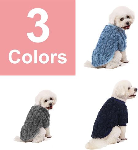 Dog Sweater, 3 Pack, Small, Polyester, Pink, Purple, Rose Red, Warm Clothes for Winter Christmas, Unisex, Small Breeds, Pull On, Classical Style in Saudi Arabia