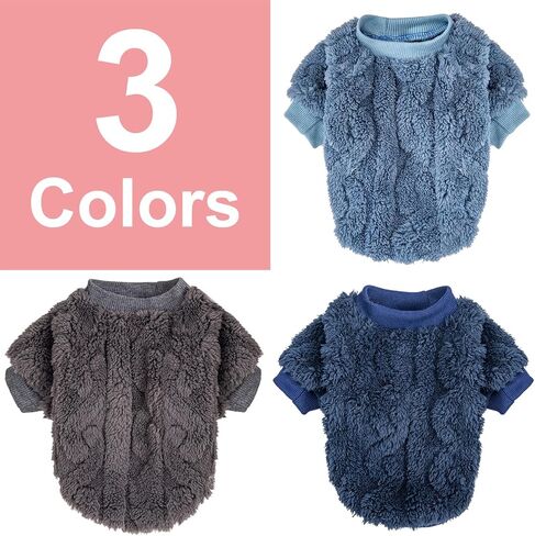 Dog Sweater, 3 Pack, Small, Polyester, Pink, Purple, Rose Red, Warm Clothes for Winter Christmas, Unisex, Small Breeds, Pull On, Classical Style in Saudi Arabia