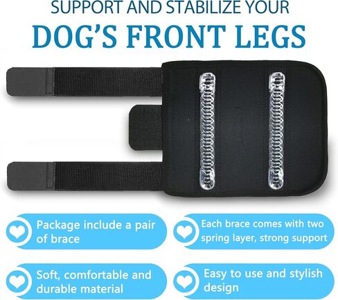 Dog Front Leg Brace, Pair of Dog Leg Brace with Metal Strips, Canine Front Leg Hock Wrap Sleeve for Carpal Support, Protects Wounds Brace Heals and Prevents Injuries and Sprains (L/XL) in Saudi Arabia