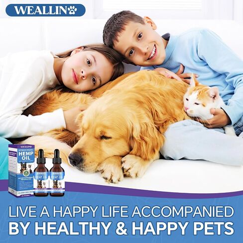 Hemp Oil for Dogs and Cats - Omega-3, 6, 9 Rich Organic Extract - Eases Pet Anxiety, Pain, Skin & Coat Health - Stress Relief, Hip & Joint Support - Calming Treats (2 Pack) in Saudi Arabia