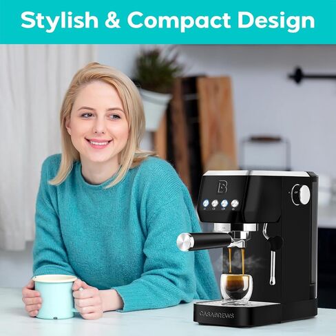 CASABREWS 3700 Essential Stainless Steel Espresso Machine with Steam Wand | 20-Bar Italian Pump, Powerful Steam Wand, 43.9oz Removable Water Tank, Compact Espresso Maker for Home, Cappuccino & Latte in Kuwait
