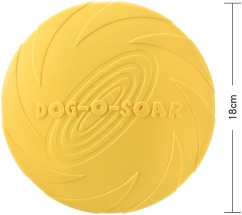 Dog Flying Disc Dog Toy，Durable Dog Toys, Nature Rubber Floating Flying Saucer for Water Pool Beach (Yellow) in Saudi Arabia