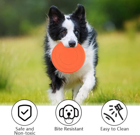 قرص طائر للكلاب مقاس 7 بوصة، لعبة طيارة للجرو تتفاعل بشكل أسرع مع ألعاب تفاعلية للتدريب للكلاب الصغيرة المتوسطة، صحن عائم خفيف الوزن ومتين ومقاوم للماء (أزرق وأخضر) in Kuwait