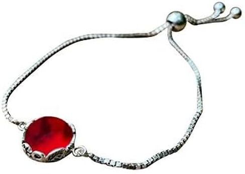 Bottled Up Designs Handmade Vintage Botanical Series Adjustable Slider Bracelet, Recycled Glass, Sterling Silver, Eco Friendly, Made in USA, Birthday Gifts, Mothers Day, Women (Red Beer Bottle) in Saudi Arabia