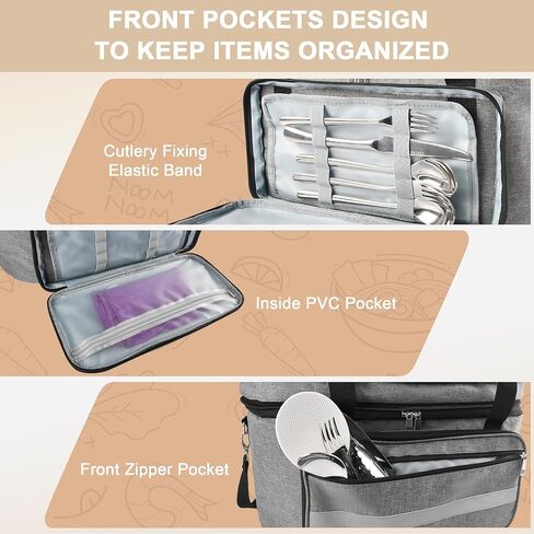 2 Layer Slow Cooker Carrying Bag, Compatible with 6-8 Quarts Oval Crock-pot, Insulated Slow Cooker Travel Carrier with Lid Fasten Straps, Slow Cooker Bags for Family Gathering Travel, Gray in Saudi Arabia