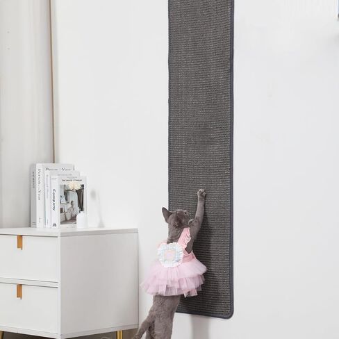 66.93x13x0.32inch Thickened Cat Wall Scratcher Carpet,Cat Climbing Wall, Durable Cat Wall Furniture, Tall Cat Scratching Post,Wall Scratchers for Indoor Cats, Couch Sofa Protector (Grey) in Saudi Arabia