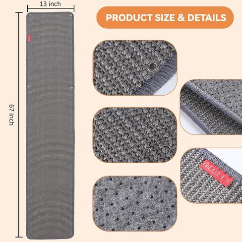66.93x13x0.32inch Thickened Cat Wall Scratcher Carpet,Cat Climbing Wall, Durable Cat Wall Furniture, Tall Cat Scratching Post,Wall Scratchers for Indoor Cats, Couch Sofa Protector (Grey) in Saudi Arabia