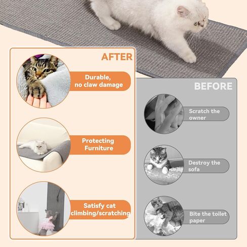 66.93x13x0.32inch Thickened Cat Wall Scratcher Carpet,Cat Climbing Wall, Durable Cat Wall Furniture, Tall Cat Scratching Post,Wall Scratchers for Indoor Cats, Couch Sofa Protector (Grey) in Saudi Arabia
