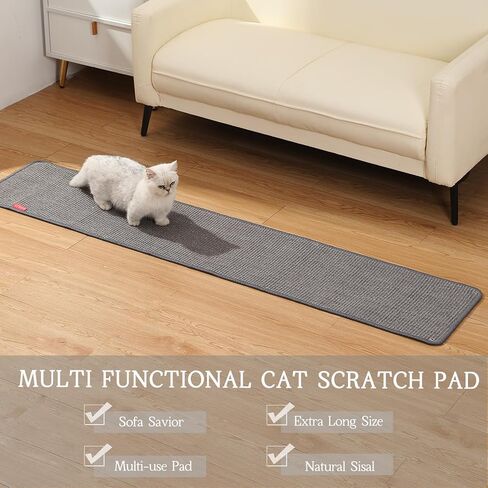 66.93x13x0.32inch Thickened Cat Wall Scratcher Carpet,Cat Climbing Wall, Durable Cat Wall Furniture, Tall Cat Scratching Post,Wall Scratchers for Indoor Cats, Couch Sofa Protector (Grey) in Saudi Arabia