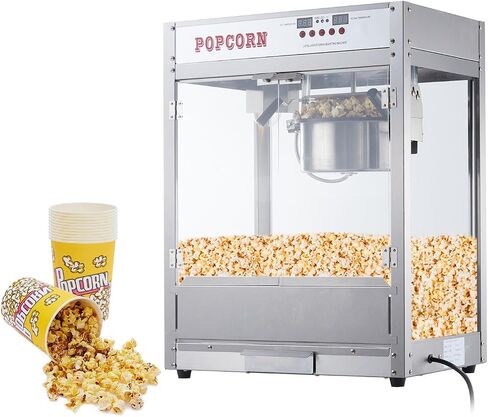 8 OZ Popcorn Machine for Movie Night, [3 Mins Get 40 Cups] [Durable] [User-friendly] [Easy Cleaning] Popcorn Maker Machine with 10 Pcs Popcorn Buckets, Old Fashion Movie Theater Style- Red in Kuwait