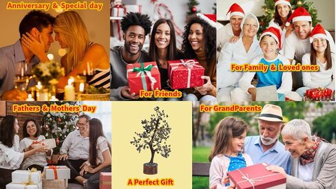 Radiant Pyrite Wealth Bonsai Tree - Crystal Tree of Life for Wealth, Prosperity & Abundance - Positive Energy Healing Crystals - Feng Shui Home Decor Spiritual Gift in Saudi Arabia
