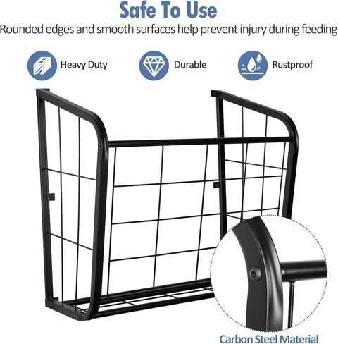 jxgzyy Hay Feeder جدار جبل 2 في 1 القش والحبوب المغذية متعددة الجوانب الماعز القش الرف الثقيلة المعادن تغذية الماشية لوازم تغذية الحصان لتخزين القش وتوزيعها in Kuwait