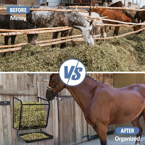 jxgzyy Hay Feeder جدار جبل 2 في 1 القش والحبوب المغذية متعددة الجوانب الماعز القش الرف الثقيلة المعادن تغذية الماشية لوازم تغذية الحصان لتخزين القش وتوزيعها in Kuwait