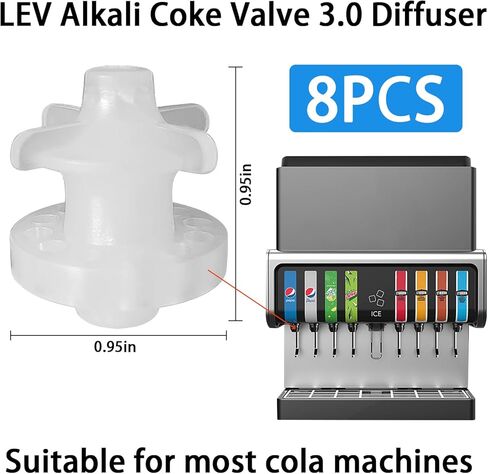 8PCS LEV Soda Coke Valve, 3.0 Diffuser Internal Mixer, Soda Maker Parts Accessories for Soda Coke Machine, Suitable for Cola Machine Replacement Repair Valve Assembly in Kuwait