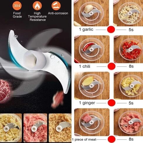 Electric Garlic, Fruit, and Vegetable Mini Food Chopper: Compact Wireless Processor Ideal for Ginger, Chili, Meat, and More, 250ML, Wood in Saudi Arabia
