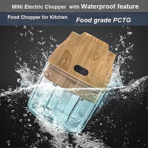 Electric Garlic, Fruit, and Vegetable Mini Food Chopper: Compact Wireless Processor Ideal for Ginger, Chili, Meat, and More, 250ML, Wood in Saudi Arabia