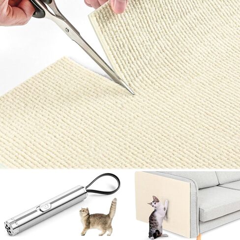 Gtmileo 78.7"x15.8" Cat Scratching Post with Cat Laser Pointer, Trimmable Self-Adhesive Climbing Cat Scratching Mat Replacement for Cat Tree Shelf Shelves, Cat Scratch Furniture Protector(Dark Gray) in Saudi Arabia