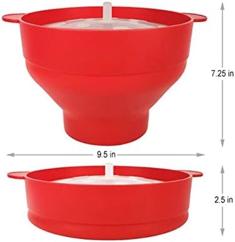 بوبر الفشار، بوبر الفشار في الميكروويف، وعاء قابل للطي في الميكروويف (أحمر) in Kuwait