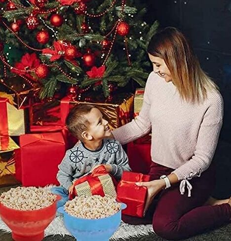 بوبر الفشار، بوبر الفشار في الميكروويف، وعاء قابل للطي في الميكروويف (أحمر) in Kuwait