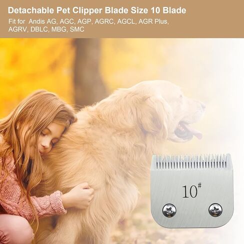 10 شفرات بديلة لقص العناية بالكلاب تناسب Andis AG AGC AGP AGRC AGCL AGR Plus AGRV DBLC MBG SMC، مناسبة لقص الكلاب Oster A-5، مقاس 10 من الفولاذ الكربوني in Kuwait