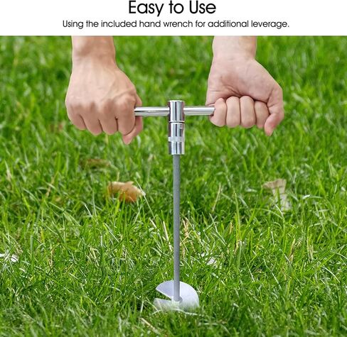 Dog Tie Out Stake - Galvanized Dog Stake with Universal Rope Ring for Large Dogs up to 200 lbs, Dog Anchor, and Dog Gadget | Use Any Dog Tie Out Cable or Dog Yard Leash in Kuwait