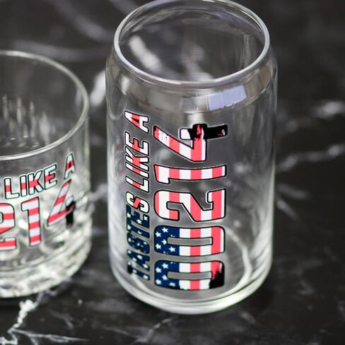Glassware | 16 oz Beer Glass with Full Color Military Retirement Gift Design | tastes like a DD214 (16oz Beer Can Glass, DD214) in Saudi Arabia