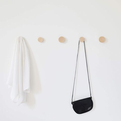 Round Beech Wood Wall Mounted Coat Hook/Knob/Pull (Set of 4 - ø2.3 inch) in Saudi Arabia