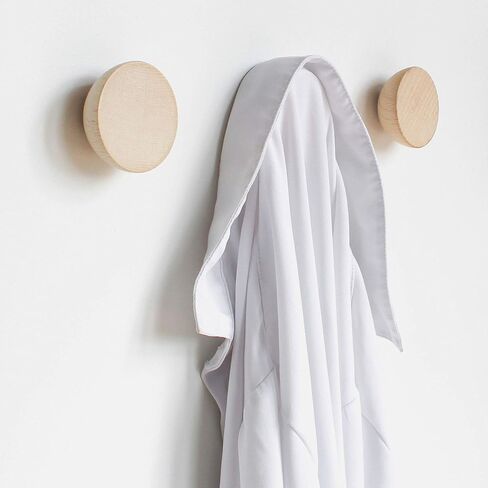 Round Beech Wood Wall Mounted Coat Hook/Knob/Pull (Set of 4 - ø2.3 inch) in Saudi Arabia