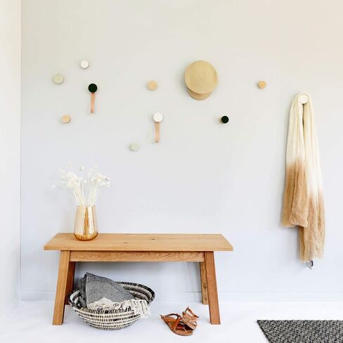 Round Beech Wood Wall Mounted Coat Hook/Knob/Pull (Set of 4 - ø2.3 inch) in Saudi Arabia