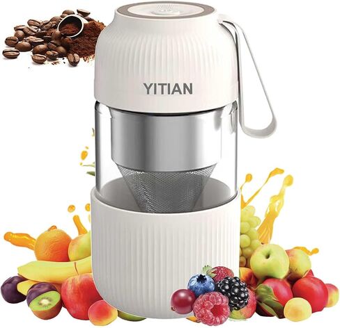 4 In 1 Portable Blender, Personal Size Blender for Shakes and Grind Coffee with 4 Ultra Sharp Blades, 10Oz Powerful Juicer, Mini Blender Cup for Office, Gym, Kitchen in Saudi Arabia