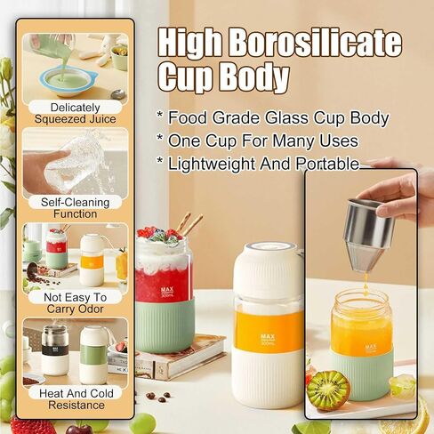 4 In 1 Portable Blender, Personal Size Blender for Shakes and Grind Coffee with 4 Ultra Sharp Blades, 10Oz Powerful Juicer, Mini Blender Cup for Office, Gym, Kitchen in Saudi Arabia