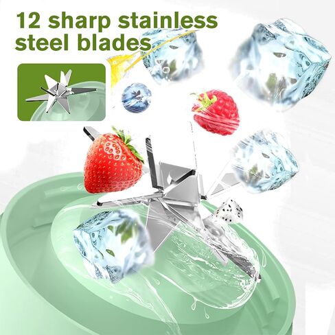 Portable Blender Cordless Personal Blender for Smoothies and Shakes, BPA Free, 18 oz Mini Blender Cup with Travel Lid and USB Rechargeable (Green) in Saudi Arabia
